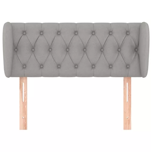  világosszürke szövet fejtámla szárnyakkal 103x23x78/88 cm