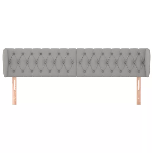  világosszürke szövet fejtámla szárnyakkal 203x23x78/88 cm