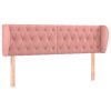  rózsaszín bársony fejtámla 147x23x78/88 cm