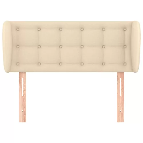  krémszínű szövet fejtámla szárnyakkal 83x23x78/88 cm