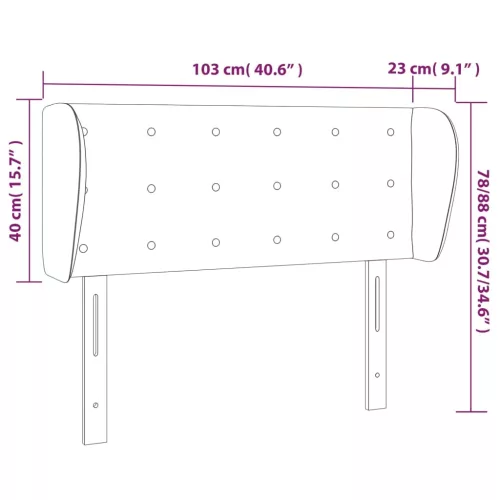  kék szövet fejtámla 103x23x78/88 cm
