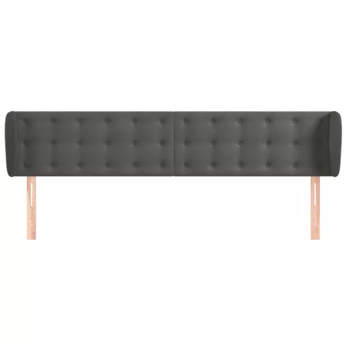  sötétszürke bársony fejtámla szárnyakkal 163x23x78/88 cm