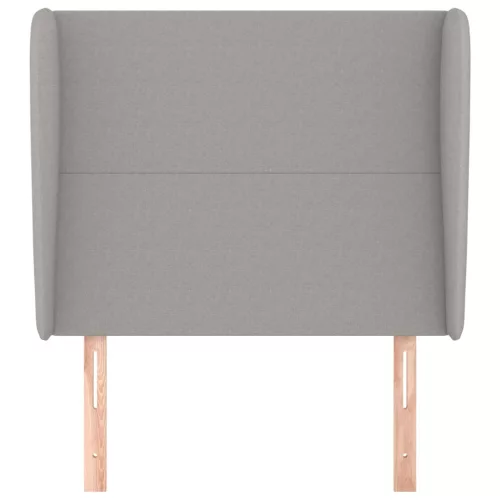  világosszürke szövet fejtámla szárnyakkal 83 x 23 x 118/128 cm