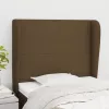  sötétbarna szövet fejtámla szárnyakkal 83 x 23 x 118/128 cm