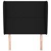  fekete szövet fejtámla szárnyakkal 93 x 23 x 118/128 cm