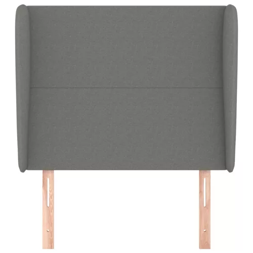  sötétszürke szövet fejtámla szárnyakkal 103 x 23 x 118/128 cm