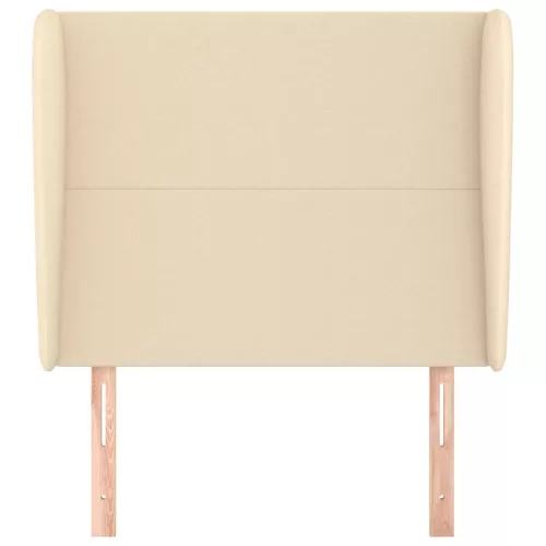  krémszínű szövet fejtámla szárnyakkal 103 x 23 x 118/128 cm