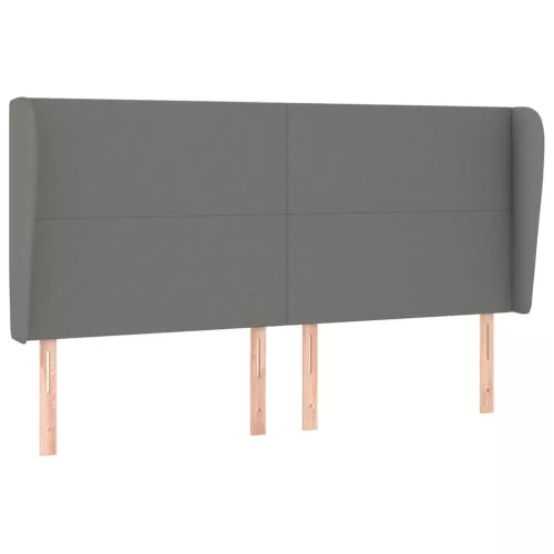  sötétszürke szövet fejtámla szárnyakkal 183x23x118/128 cm