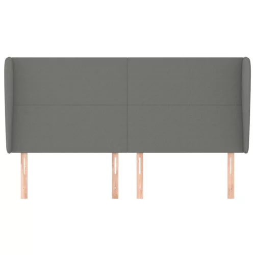  sötétszürke szövet fejtámla szárnyakkal 183x23x118/128 cm