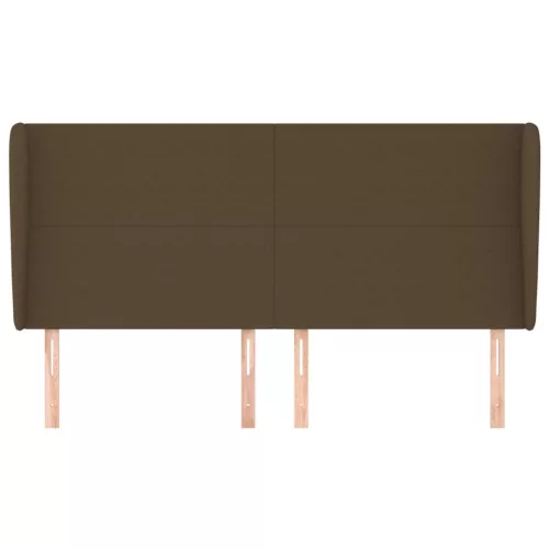  sötétbarna szövet fejtámla szárnyakkal 203x23x118/128 cm