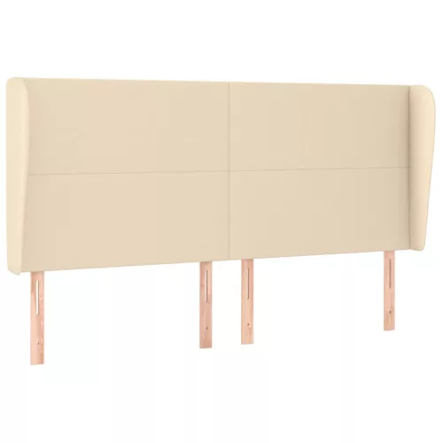  krémszínű szövet fejtámla szárnyakkal 203x23x118/128 cm