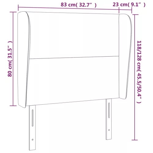  sötétzöld bársony fejtámla szárnyakkal 83 x 23 x 118/128 cm