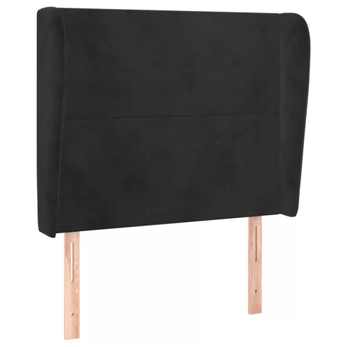  fekete bársony fejtámla szárnyakkal 93 x 23 x 118/128 cm