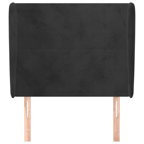  fekete bársony fejtámla szárnyakkal 93 x 23 x 118/128 cm