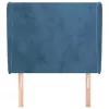  sötétkék bársony fejtámla szárnyakkal 93 x 23 x 118/128 cm