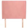  rózsaszín bársony fejtámla szárnyakkal 103x23x118/128 cm