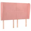  rózsaszín bársony fejtámla szárnyakkal 147x23x118/128 cm