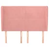  rózsaszín bársony fejtámla szárnyakkal 147x23x118/128 cm