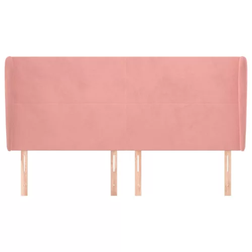  rózsaszín bársony fejtámla szárnyakkal 103x23x118/128 cm