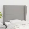 világosszürke szövet fejtámla szárnyakkal 103 x 23 x 118/128 cm