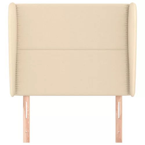  krémszínű szövet fejtámla szárnyakkal 103 x 23 x 118/128 cm