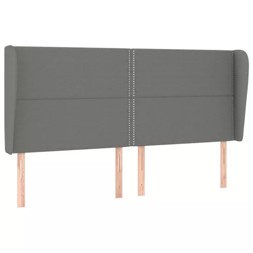  sötétszürke szövet fejtámla szárnyakkal 183x23x118/128 cm