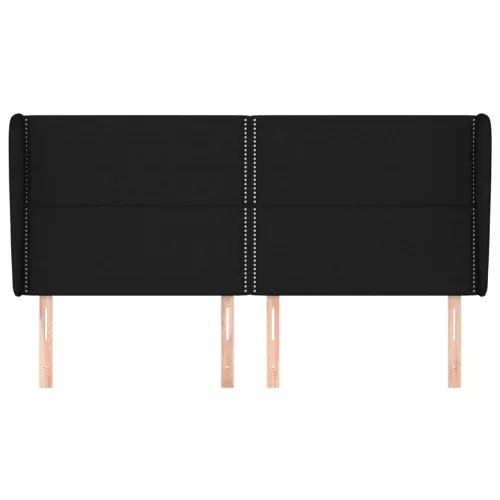  fekete szövet fejtámla szárnyakkal 203x23x118/128 cm