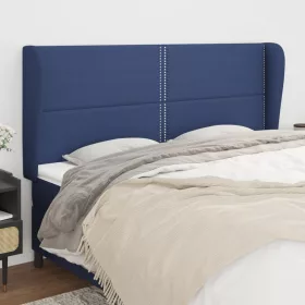  kék szövet fejtámla szárnyakkal 203x23x118/128 cm