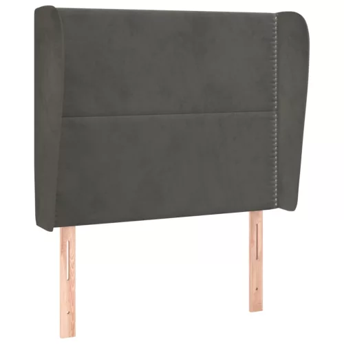  sötétszürke bársony fejtámla szárnyakkal 103 x 23 x 118/128 cm