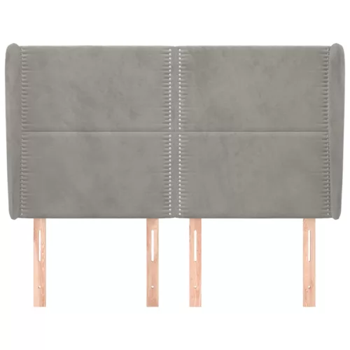  világosszürke bársony fejtámla szárnyakkal147 x 23 x 118/128 cm