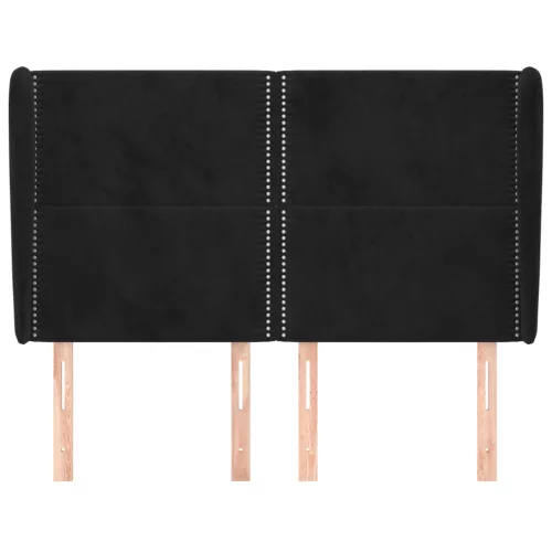  fekete bársony fejtámla szárnyakkal 147 x 23 x 118/128 cm