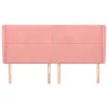  rózsaszín bársony fejtámla szárnyakkal 203x23x118/128 cm
