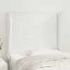  fehér műbőr fejtámla szárnyakkal 103x23x118/128 cm
