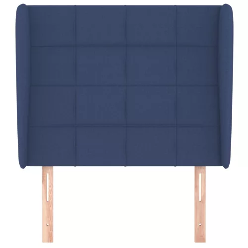  kék szövet fejtámla szárnyakkal 83 x 23 x 118/128 cm