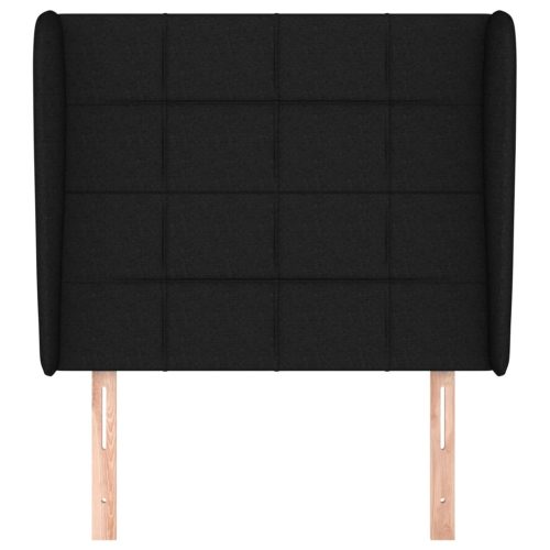  fekete szövet fejtámla szárnyakkal 93 x 23 x 118/128 cm