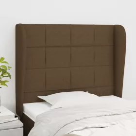    sötétbarna szövet fejtámla szárnyakkal 93 x 23 x 118/128 cm