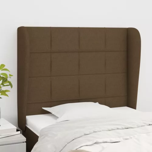  sötétbarna szövet fejtámla szárnyakkal 93 x 23 x 118/128 cm