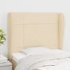  krémszínű szövet fejtámla szárnyakkal 93 x 23 x 118/128 cm