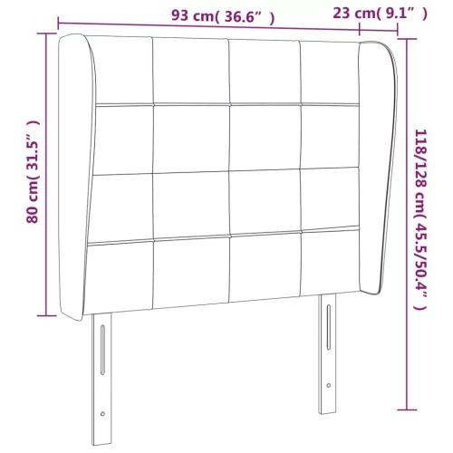  krémszínű szövet fejtámla szárnyakkal 93 x 23 x 118/128 cm