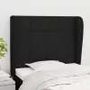  fekete szövet fejtámla szárnyakkal 103 x 23 x 118/128 cm