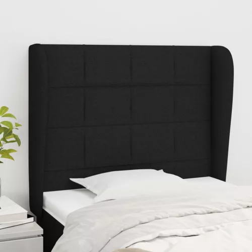  fekete szövet fejtámla szárnyakkal 103 x 23 x 118/128 cm