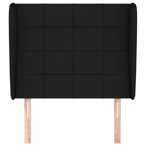  fekete szövet fejtámla szárnyakkal 103 x 23 x 118/128 cm