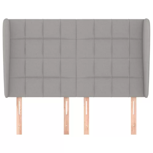  világosszürke szövet fejtámla szárnyakkal 147 x 23 x 118/128 cm