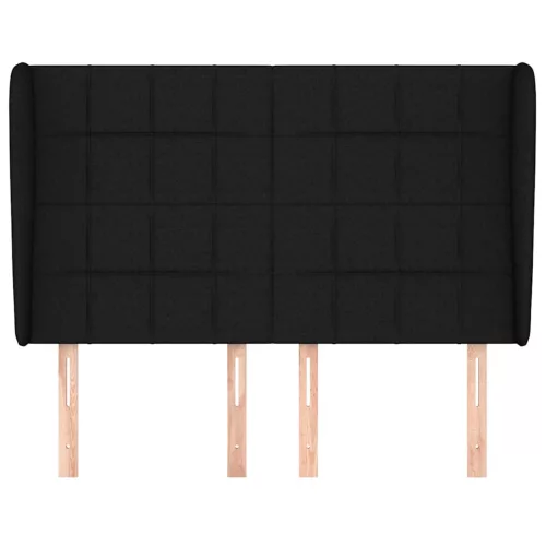  fekete szövet fejtámla szárnyakkal 147 x 23 x 118/128 cm