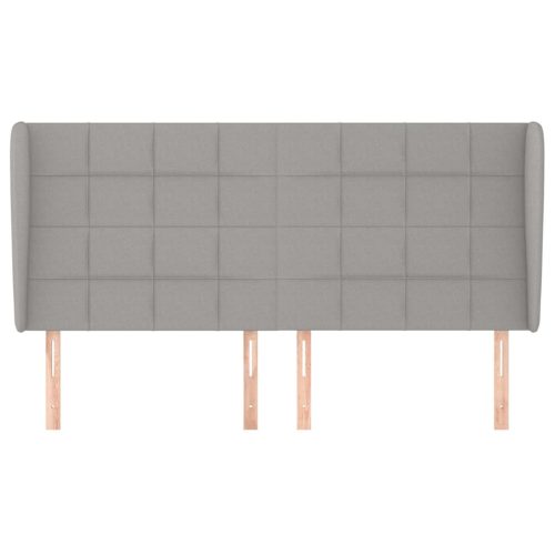  világosszürke szövet fejtámla szárnyakkal 183x23x118/128 cm