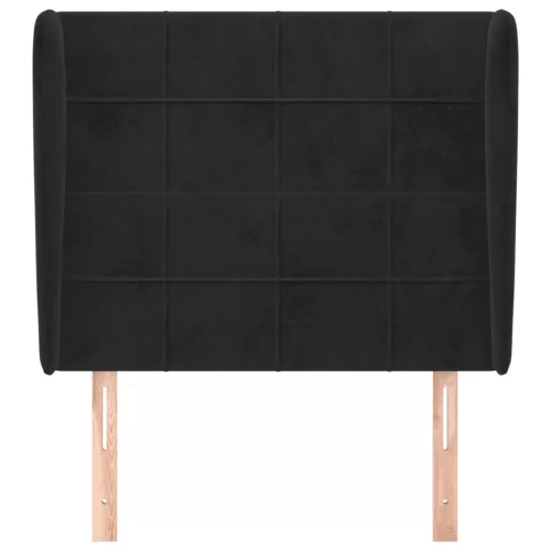  fekete bársony fejtámla szárnyakkal 83 x 23 x 118/128 cm