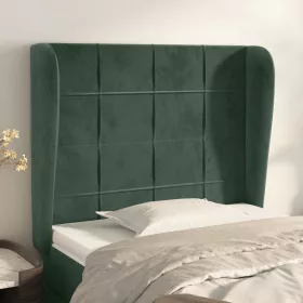    sötétzöld bársony fejtámla szárnyakkal 93 x 23 x 118/128 cm