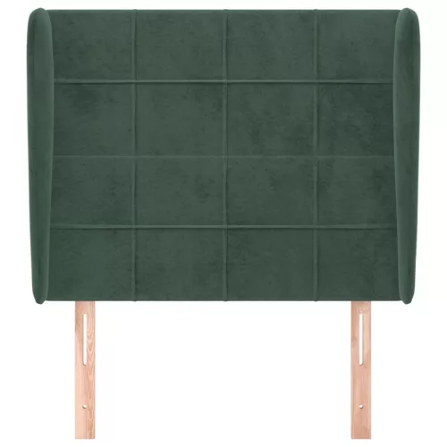  sötétzöld bársony fejtámla szárnyakkal 93 x 23 x 118/128 cm