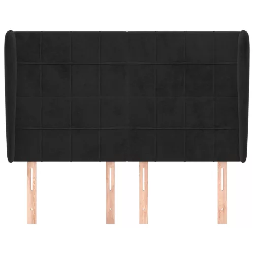  fekete bársony fejtámla szárnyakkal 147 x 23 x 118/128 cm