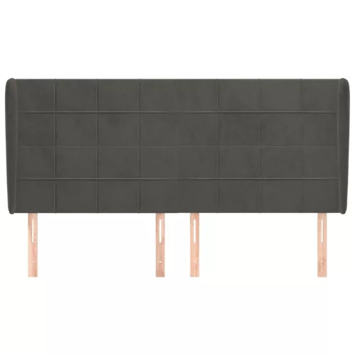  fekete bársony fejtámla szárnyakkal 163 x 23 x 118/128 cm